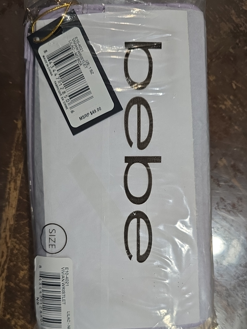 NWT bebe Lilac Foldover Clutch with Gold Logo